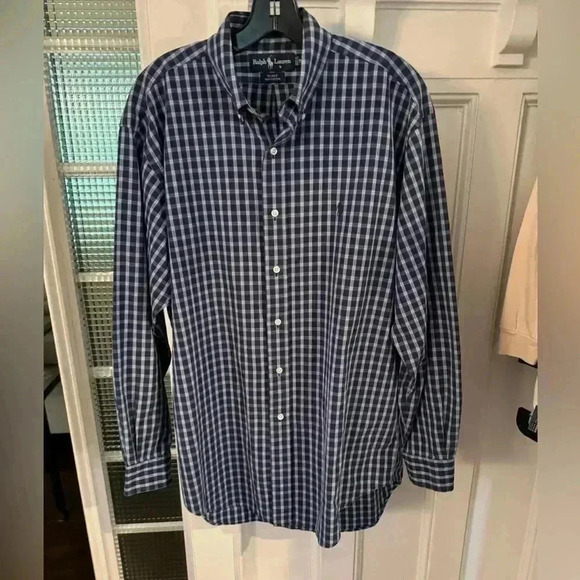 Ralph Lauren “Blake” men’s button down blue plaid shirt size medium - Picture 1 of 7